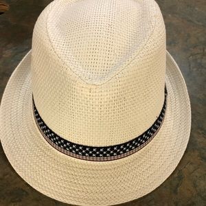 White Summer Fedora with USA trim